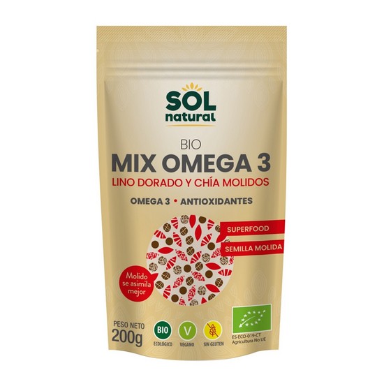 Mix Omega-3 Lino y Chia Sin Gluten Bio Vegan 200g Solnatural