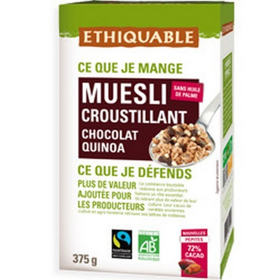 Muesli Crunchy de Chocolate y Quinoa Bio 375g Ethiquable