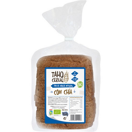 Pan de Molde Integral con Chia Vegan Bio 400g Taho Cereal