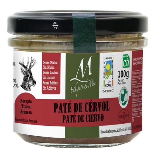 Pate Ciervo Eco Sin Gluten 100g Eth Pate de Mia Pate Ciervo Eco Sin Gluten 100g Eth Pate de Mia