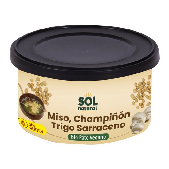 Pate de Miso, Champiñones y Sarraceno Sin Gluten Bio Vegan 125g Solnatural