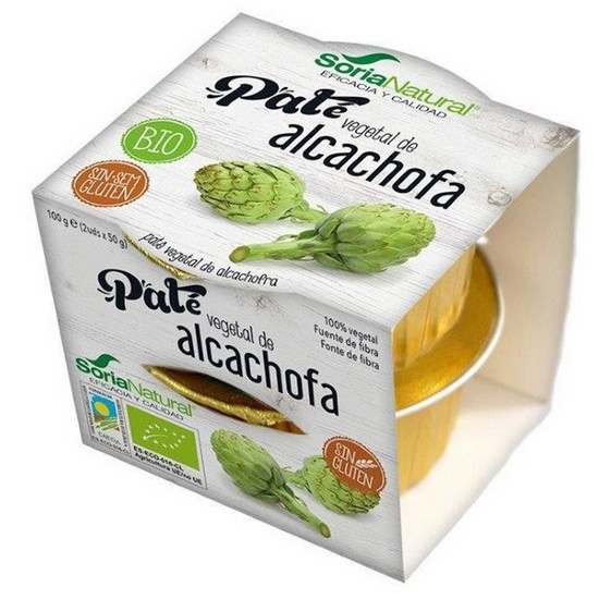 Pate Vegetal de Alcachofa Pack Sin Gluten Bio Vegan 2x50g Soria Natural