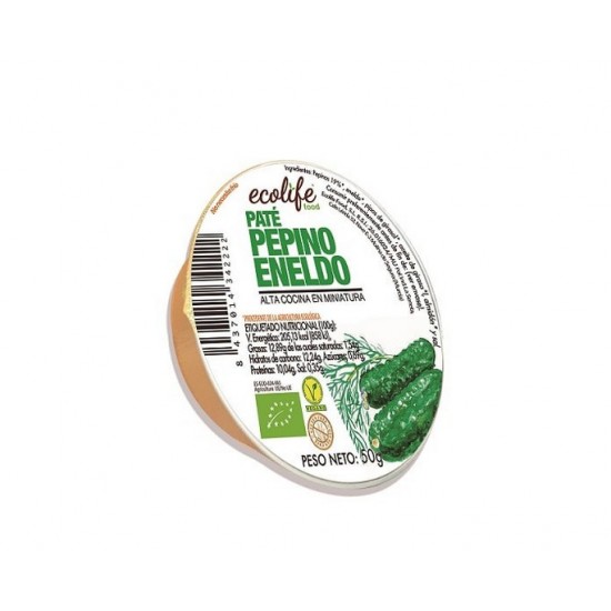 Pate Vegetal de Pepino y Eneldo Sin Gluten Bio Vegan 50g Ecolife Food