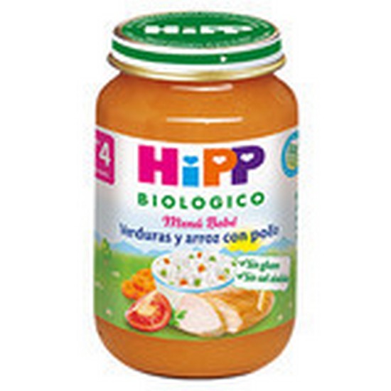 Potito Verduras y Arroz con Pollo +4M Sin Gluten Bio 190g HIPP
