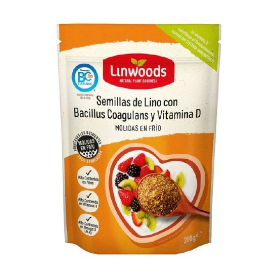 Semillas de Lino con Bacilus Coagulan y Vitamina D Sin Gluten Vegan 200g Linwoods