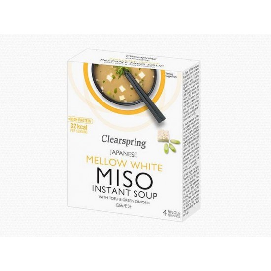 Sopa de Miso con Tofu Suave Instantanea Vegan 4 Sobres Clearspring
