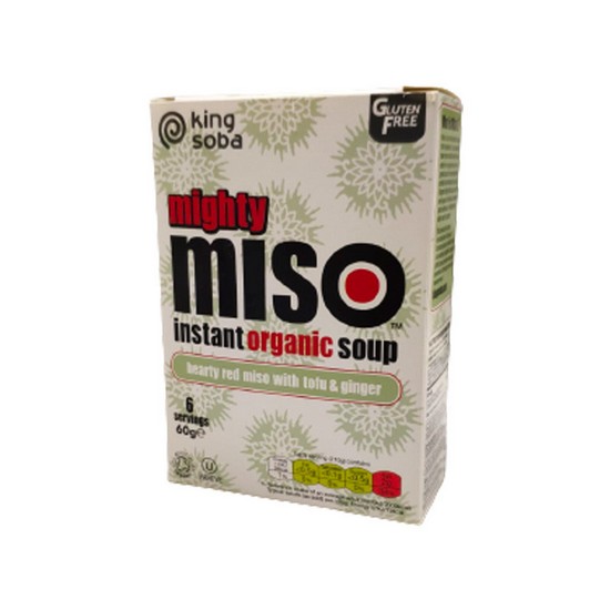 Sopa Miso con Tofu y Jengibre Sin Gluten Bio 6 Sobres King Soba