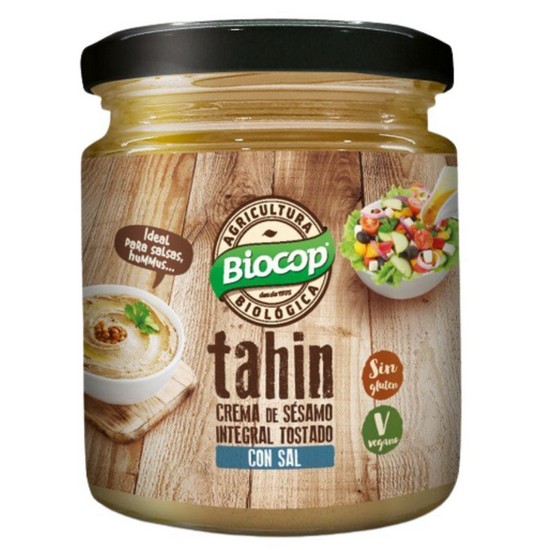 Tahin Crema de Sesamo Integral Tostado con Sal Sin Gluten Bio Vegan 225g Biocop