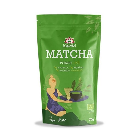 Te Matcha Verde en Polvo Sin Gluten Bio Vegan 70g Iswari Te Matcha Verde en Polvo Sin Gluten Bio Vegan 70g Iswari