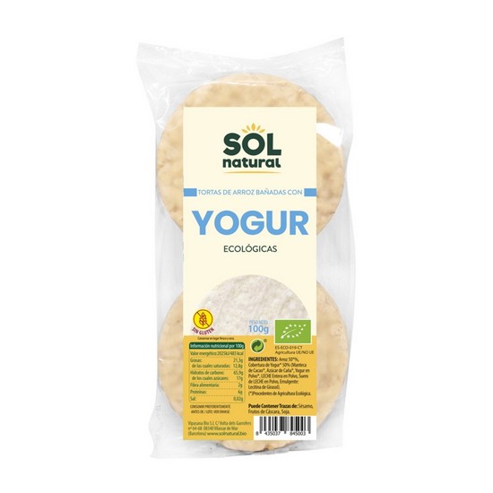 Tortas de Arroz con Yogur Natural Sin Gluten Bio 100g Solnatural