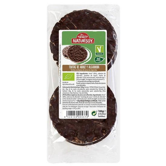 Tortitas de Arroz con Algarroba Bio Vegan 100g Natursoy