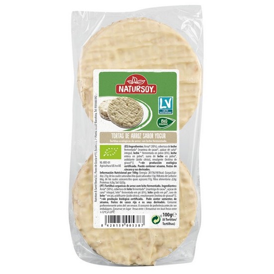 Tortitas de Arroz y Yogur Bio 100g Natursoy