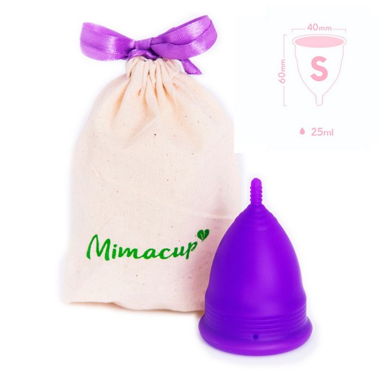 Copa Menstrual Violeta Opaca Talla S 40x60mm 1ud Mimacup