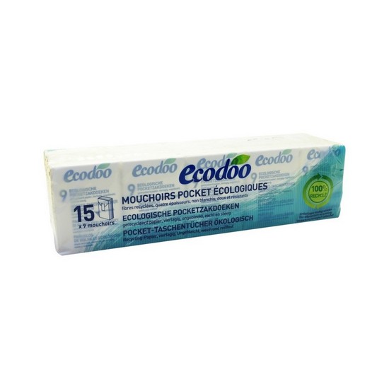 Pañuelo Bolsillo Fibra 100% Eco 15 paquetes Ecodoo