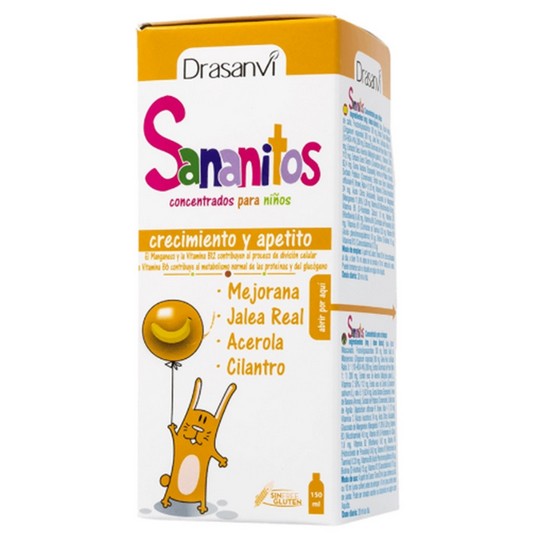 Sananitos Crecimiento y Apetito Jarabe Sin Gluten 150ml Drasanvi Sananitos Crecimiento y Apetito Jarabe Sin Gluten 150ml Drasanvi
