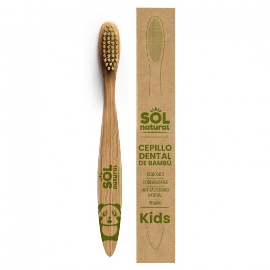 Cepillo dental de Bambu para Niños Bio Vegan 1ud Solnatural