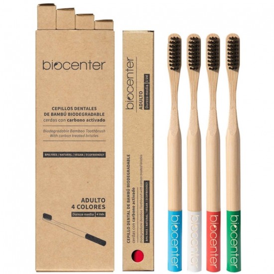 Cepillo Dientes Bambu Carbon Activo Vegan 1pack Vegan Biocenter