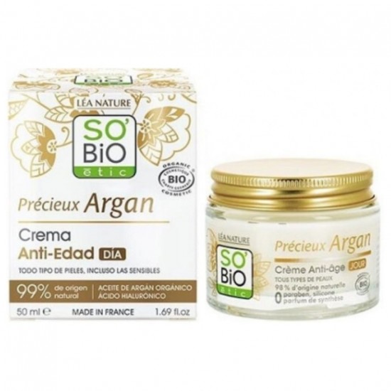 Crema de Dia Antiedad acido Hialuronico y Argan Bio 50ml So Bio Etic