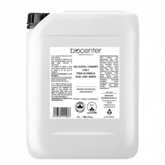Gel Ducha Champu Aloe Bio Vegan 5L Biocenter Gel Ducha Champu Aloe Bio Vegan 5L Biocenter