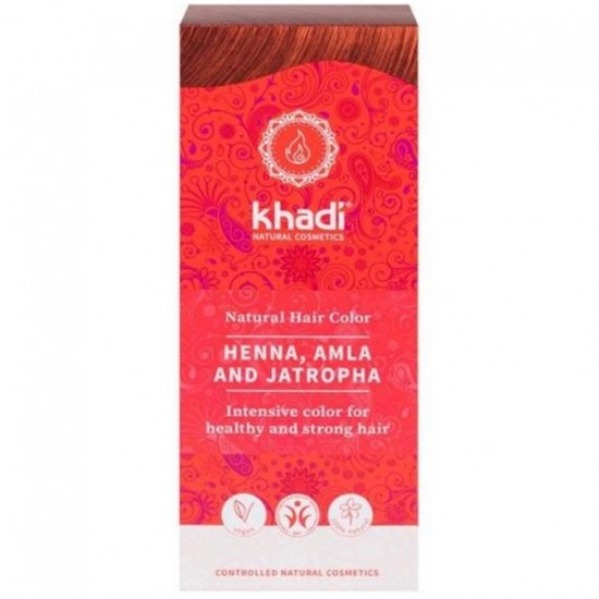 Henna Natural con Amla y Jatropha Vegan 100g Khadi