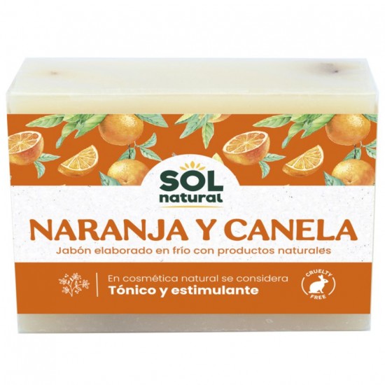 Jabon Natural Solido de Canela y Naranja 100g Solnatural