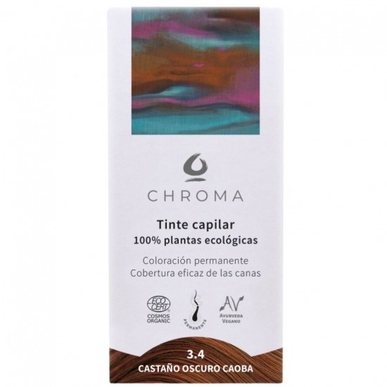 Tinte 3.4 Castaño Oscuro Caoba 500gr Chroma Tinte 3.4 Castaño Oscuro Caoba 500gr Chroma