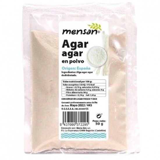Agar Agar en Polvo 50gr Mensan Agar Agar en Polvo 50gr Mensan