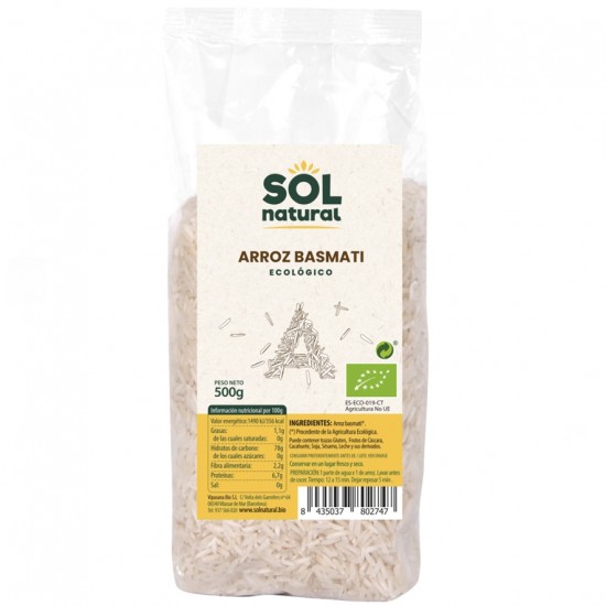Arroz Basmati Blanco Bio 500g Solnatural