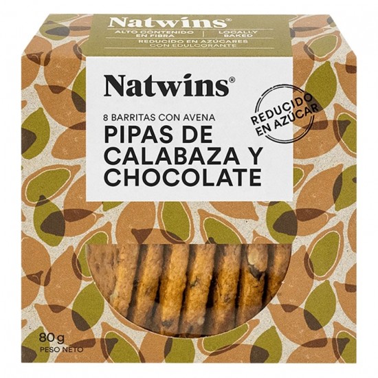 Barritas Cereales Semillas Calabaza Choco 80g Natwins Barritas Cereales Semillas Calabaza Choco 80g Natwins