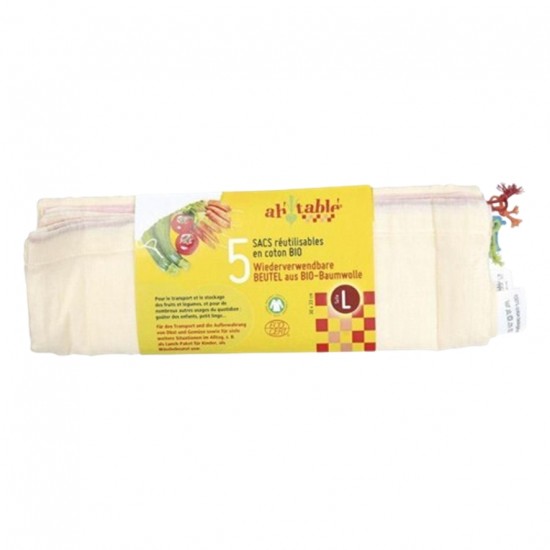Bolsa Algodon Eco Granel T-L 5ud 30x33cm Ah Table Bolsa Algodon Eco Granel T-L 5ud 30x33cm Ah Table