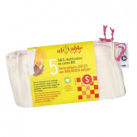 Bolsa Algodon Eco Granel T-S 5ud 20x28cm Ah Table Bolsa Algodon Eco Granel T-S 5ud 20x28cm Ah Table