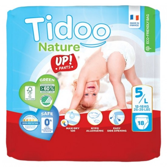 Braguita Pañal T5 L 12-18kg Bio 18uds Tidoo Nature Braguita Pañal T5 L 12-18kg Bio 18uds Tidoo Nature
