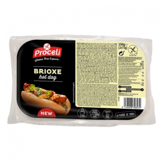Pan Brioxe Hot Dog Sin Gluten 2x75g Proceli Pan Brioxe Hot Dog Sin Gluten 2x75g Proceli