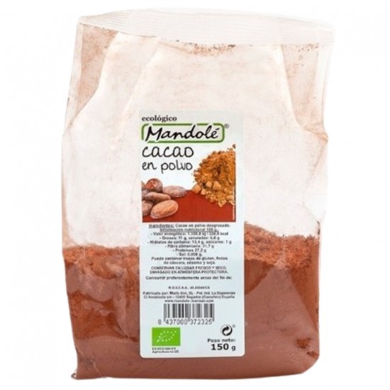 Cacao Desgrasado 100% Bio 150gr Mandole