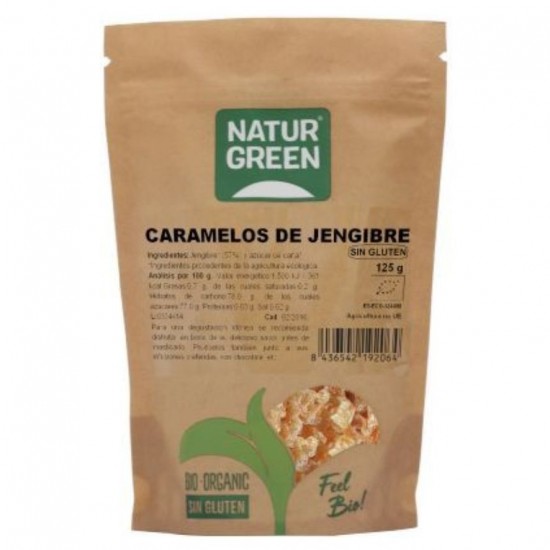 Caramelos de Jengibre Bio 125g Natur Green Caramelos de Jengibre Bio 125g Natur Green