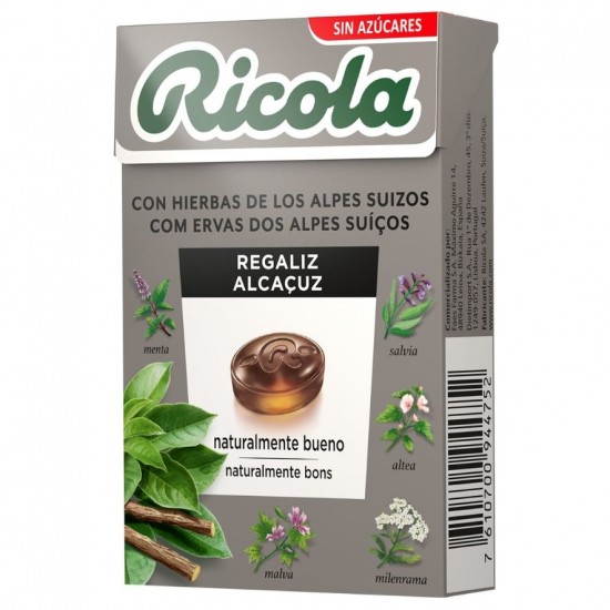 Caramelos de Regaliz SinAzucar 50g Ricola Caramelos de Regaliz SinAzucar 50g Ricola
