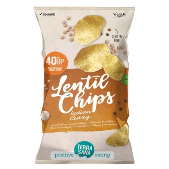 Chips de Lentejas Con Curry Hindu Bio Vegan 75g Terrasana Chips de Lentejas Con Curry Hindu Bio Vegan 75g Terrasana
