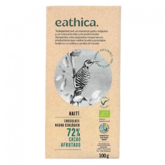 Chocolate Negro 72% Haití Bio 100g Eathica Chocolate Negro 72% Haití Bio 100g Eathica