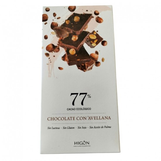 Chocolate Negro 77 Avellanas Eco 70g Chocolates Higon Chocolate Negro 77 Avellanas Eco 70g Chocolates Higon