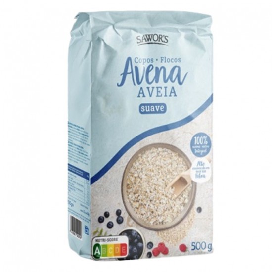 Copos Avena Integral Suave 500g Sawor`s