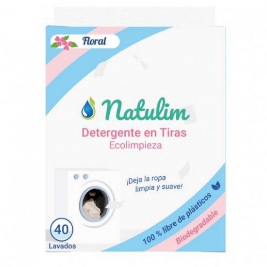 Detergente Lavadora Tiras Floral Biodegragable 40 lav Natulim Detergente Lavadora Tiras Floral Biodegragable 40 lav Natulim