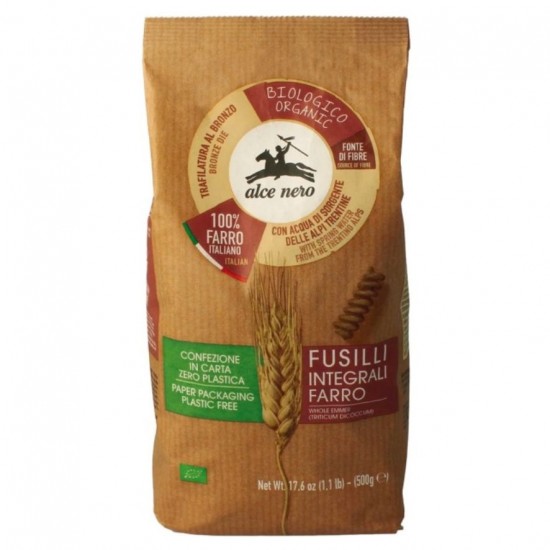 Fusilli de Espelta Integral Bio 500g Alce Nero Fusilli de Espelta Integral Bio 500g Alce Nero