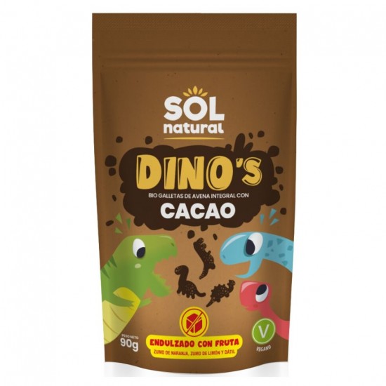 Galletas Dinos Cacao Avena Fruta Bio 90g Solnatural Galletas Dinos Cacao Avena Fruta Bio 90g Solnatural