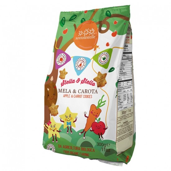 Galletas Estrellas Manzana Zanahoria Bio 300g Sottolestelle