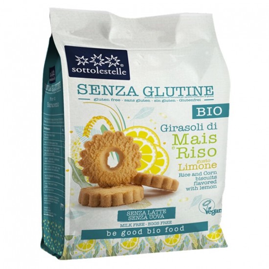 Galletas Girasol Maiz y Arroz Limon Bio 250g Sottolestelle