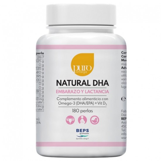 Natural DHA Embarazo y Lactancia Beps 180 perlas Puro Omega Natural DHA Embarazo y Lactancia Beps 180 perlas Puro Omega