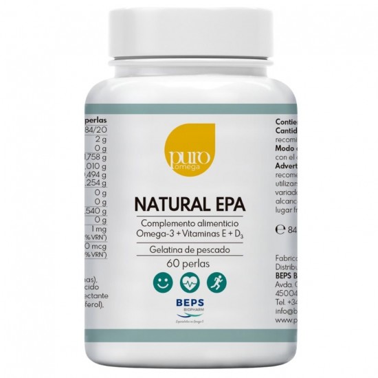 Natural EPA Máxima Absorcion Beps 60 perlas Puro Omega Natural EPA Máxima Absorcion Beps 60 perlas Puro Omega