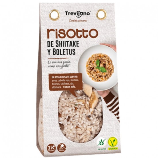 Risotto de Shiitake y Boletus Sin Gluten Vegan 280g Trevijano Risotto de Shiitake y Boletus Sin Gluten Vegan 280g Trevijano