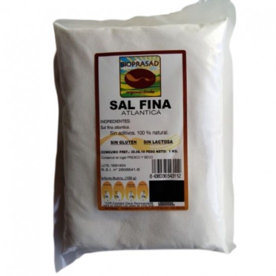 Sal Atlantica Fina Sin Gluten 1kg Bioprasad Sal Atlantica Fina Sin Gluten 1kg Bioprasad
