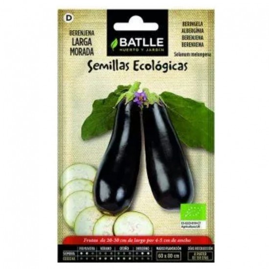 Semillas Berenjena Larga Morada Eco 1 sobre Batlle